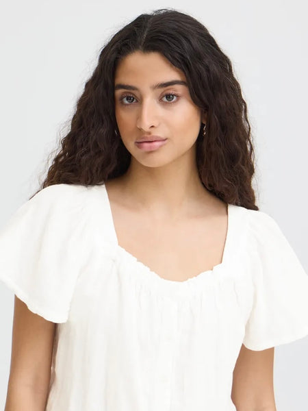 Off White Cheesecloth Blouse by Ichi