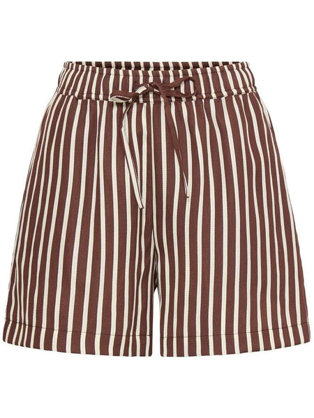 Chocolate French Striped Shorts by B Young