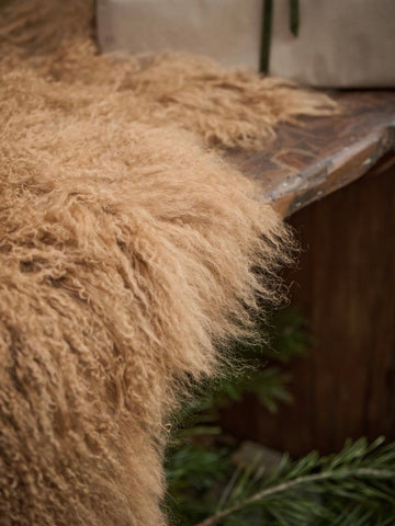 Faux Milky Brown Tibetan Lambskin