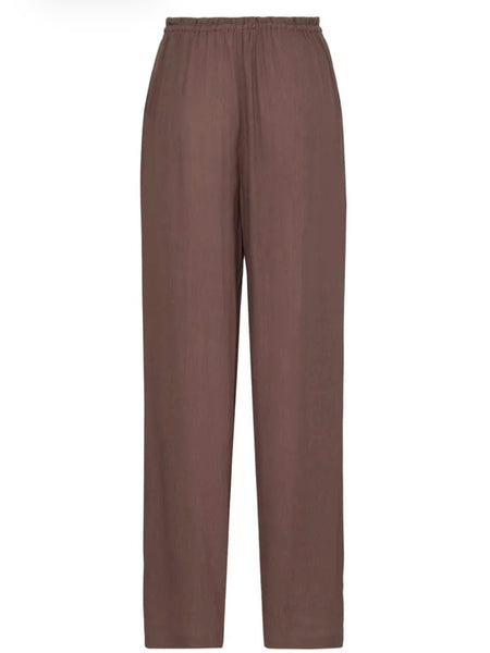 Chocolate Drawstring Wide Leg Trouser by B.Young