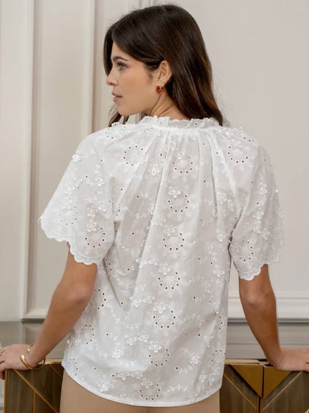 White Embroidery Anglaise Blouse by Lovie and Co
