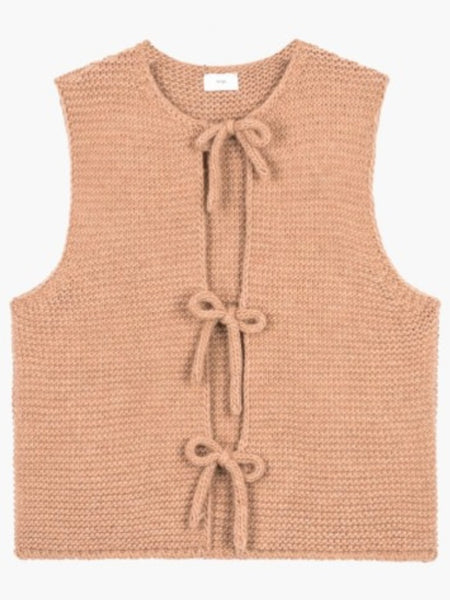 Camel Tie Knitted Gilet by An’ge