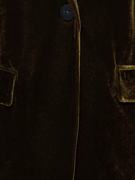 Olive Super Luxe Velvet Blazer by B Young