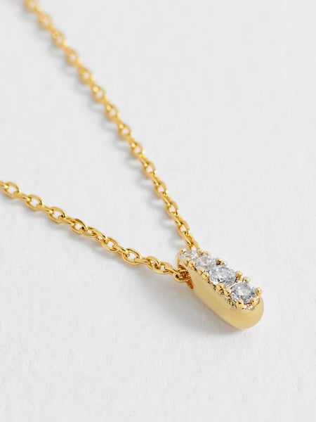 Gold Teardrop CZ Necklace by Estella Bartlett