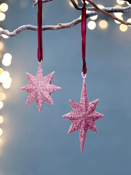 Pink Glitter Star Decoration