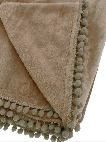 Chocolate Pom Pom Throw