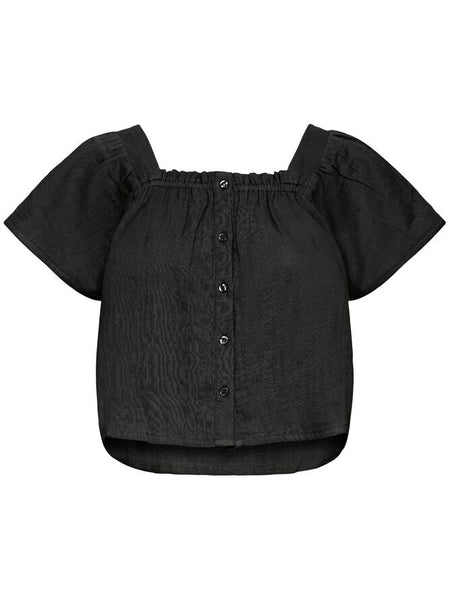 Black Cheesecloth Blouse by Ichi