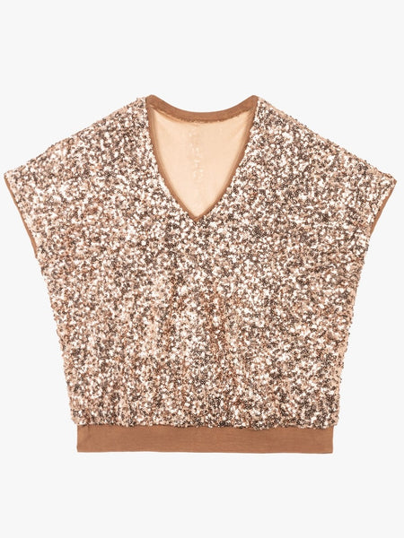 Bronze Sequin Top by An’ge