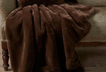 Brown Faux Fur Throw