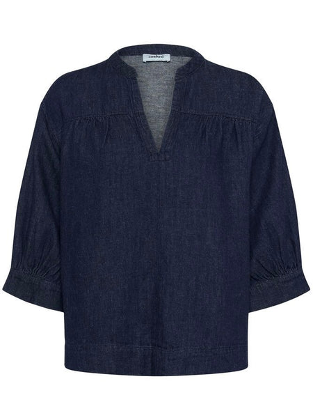 Dark Blue Denim Blouse By Soaked