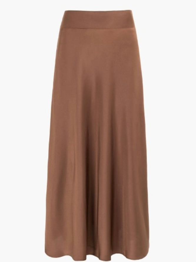 Camel Satin Maxi Slip by Ange