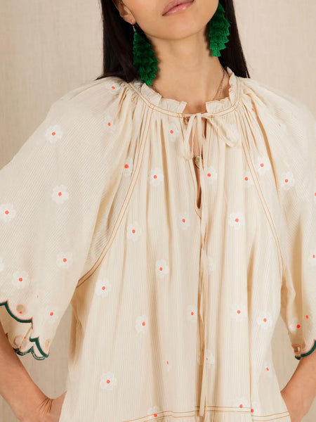 Cream Winona Flower Print Dress by Bonte