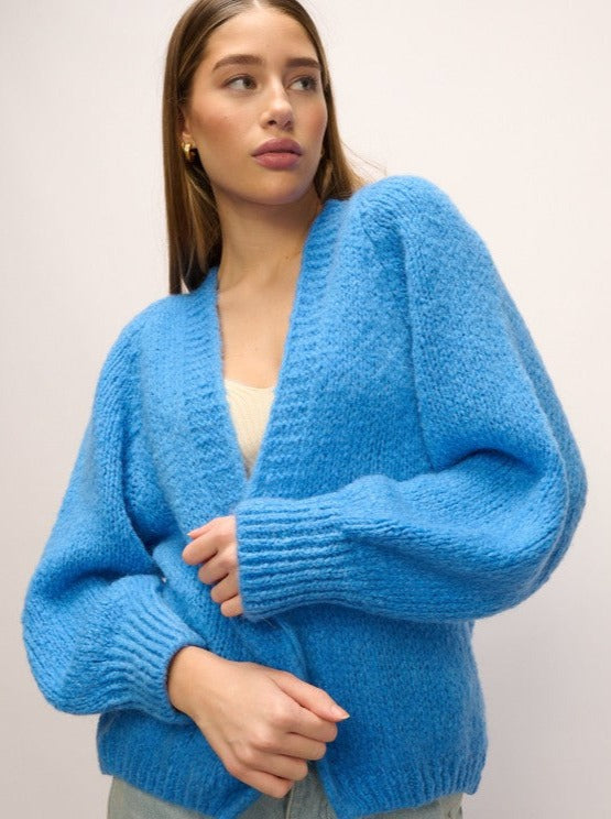 Bright Blue Edge Cardigan by Noella