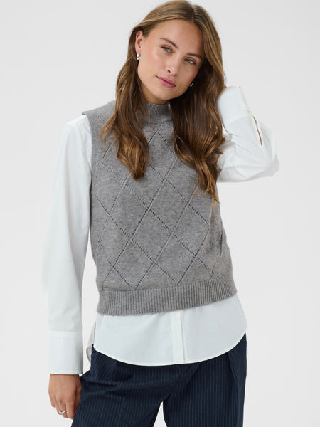 Charcoal Grey Knitted Tank By Saint Tropez