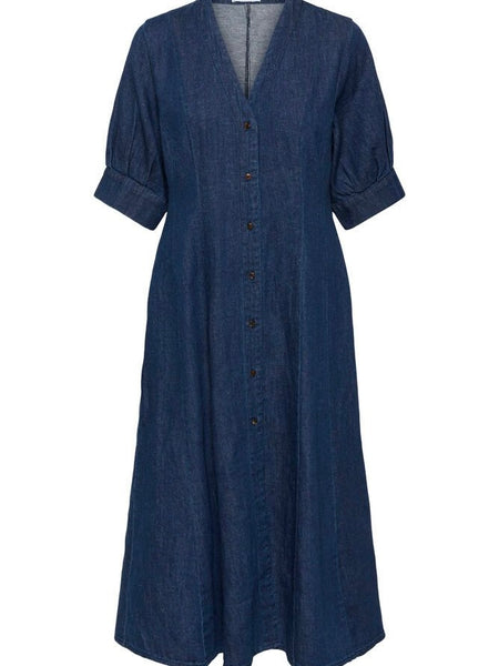 Dark Blue Denim Dress By Soaked