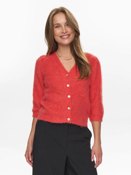 Red Soft Cardigan By Nümph