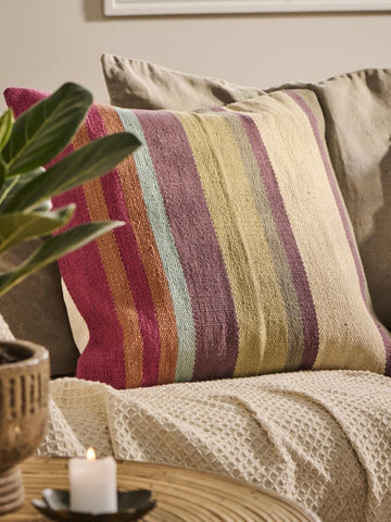 Multi Stripe Coloured Cushion