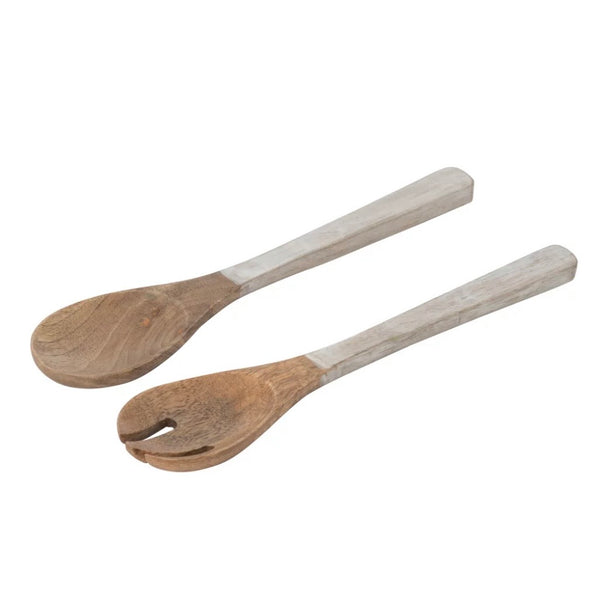 Mango Wood Washed Salad Servers