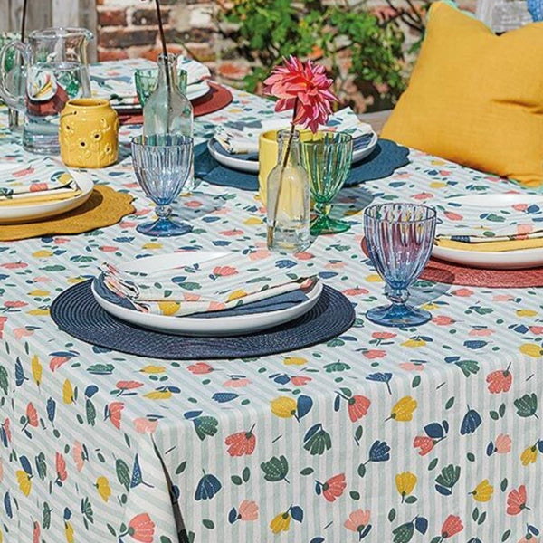 Multi Tulip Stripe Tablecloth 130x180cm