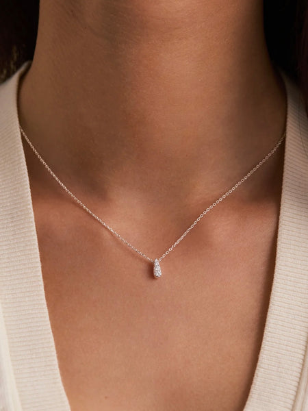 Silver Teardrop CZ Necklace by Estella Bartlett