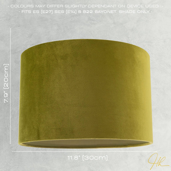Soft Velvet Olive Green Fabric Round Lamp Shade For Table or Pendant
