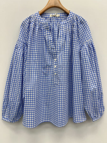 Sky Blue Gingham Shirt by Lili and Lala
