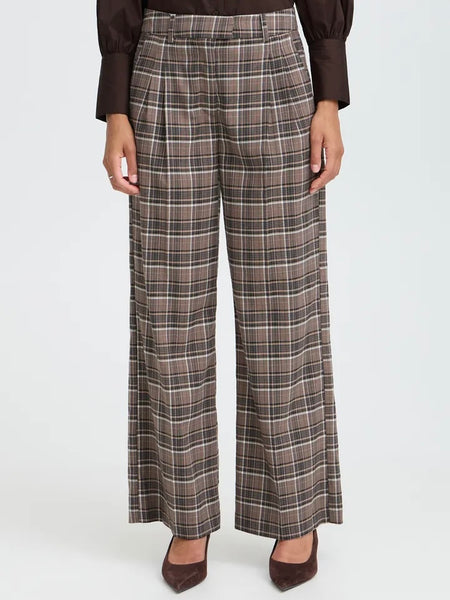 Chocolate Check Trousers by B.Young