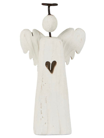 Small White Wooden Standing Lucia Angel