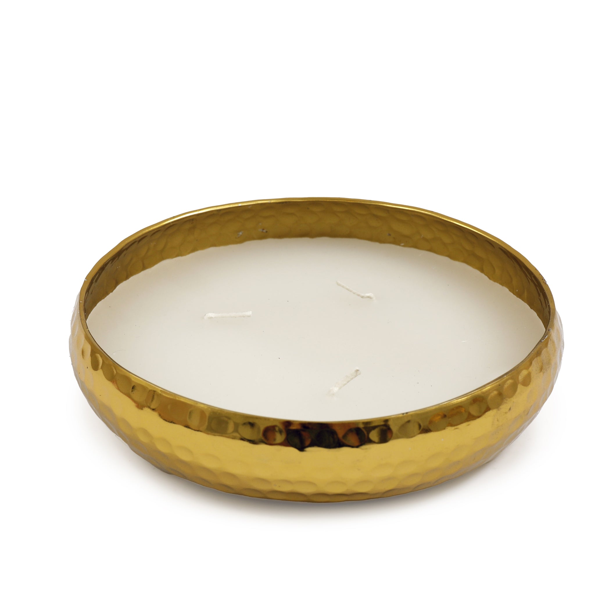 Gold Hammered 3 Wick Candle