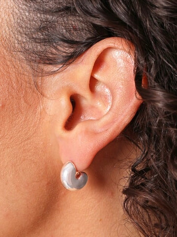 Silver Chunky Earrings by Lisa Angel