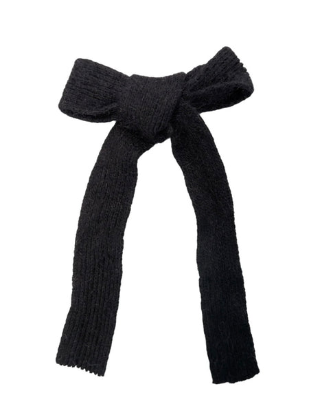 Black Knitted Bow Hairclip by Black Colour