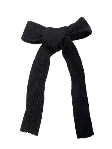 Black Knitted Bow Hairclip by Black Colour