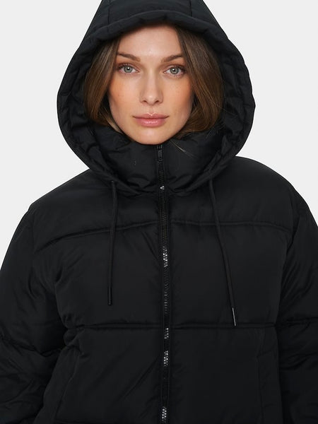 Black Boxy Puffer Jacket by Saint Tropez