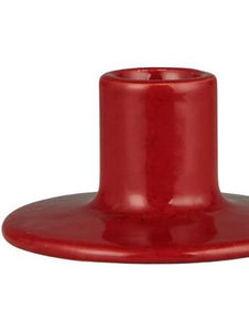 Red Stoneware Dinner Candle Holder