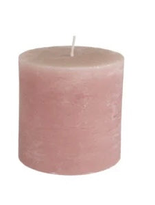 Dusky Pink Rustic Candle 10cm x 10cm