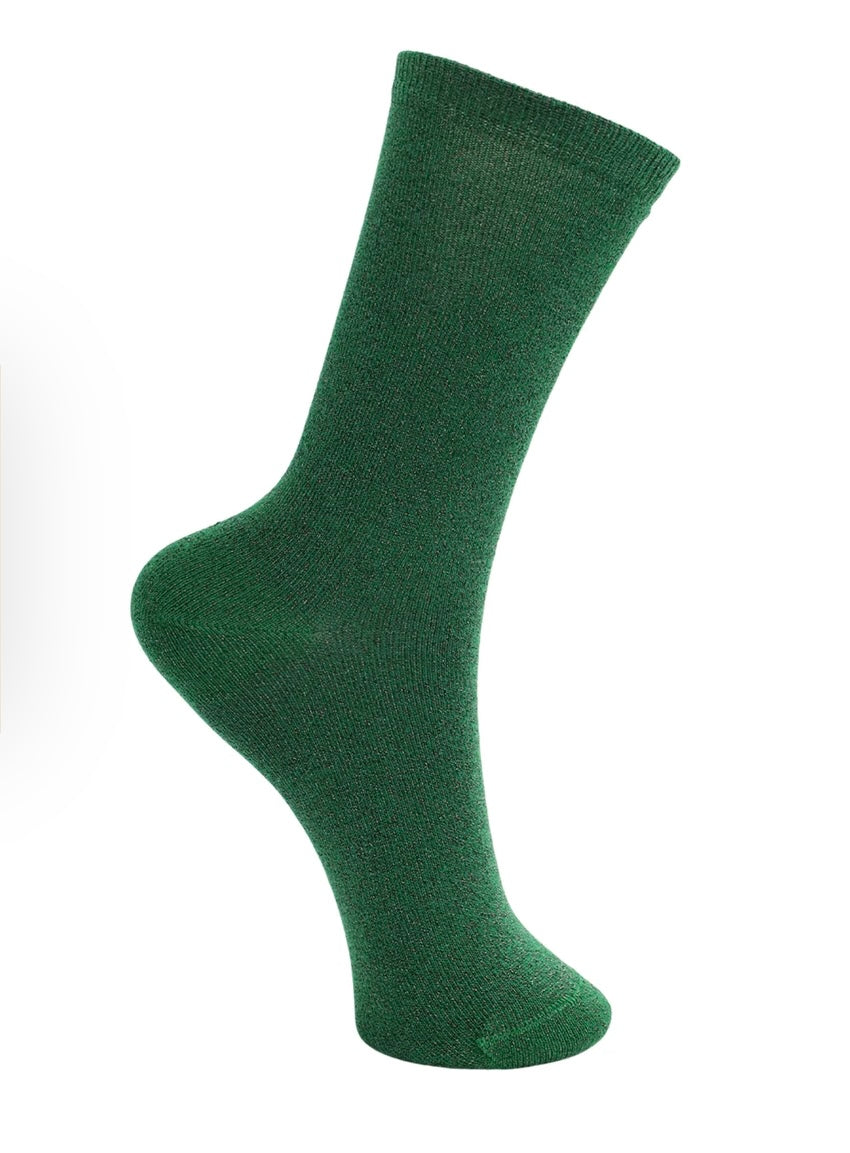 Dark Green Lurex Socks by Black Colour