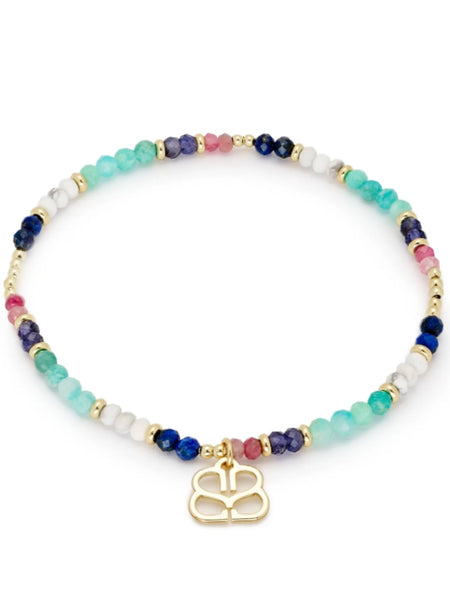 Dash Multi Gemstone Stretch Bracelet by Boho Betty