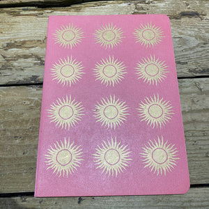 Pink Star Moon Heart Lined Note Book