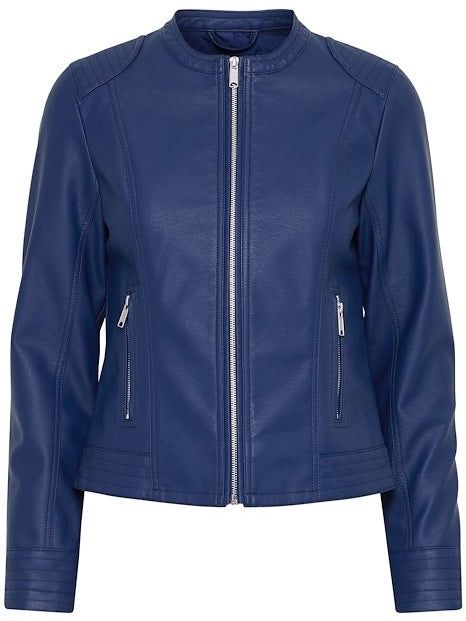 Midnight Faux Leather Bomber by B Young