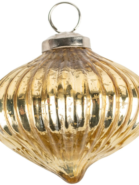 Gold Antique Ribbed Bauble