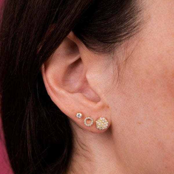 Pearl & Cubic Zirconia Earrings Set by Ashiana