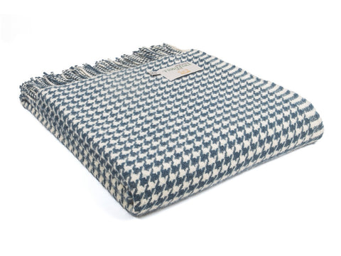 Ink Houndstooth Throw by Tweedmill Textiles