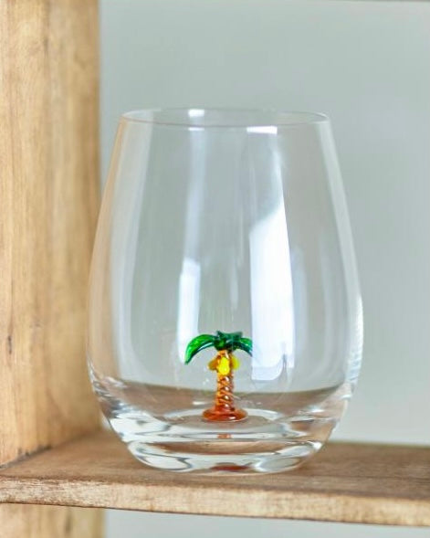 Palm Tree Drinking Glass