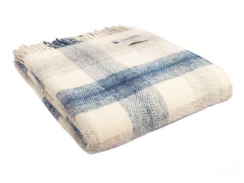 Ink Meadow Check Throw by Tweedmill Textiles