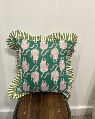 Green Tiger Cotton Cushion