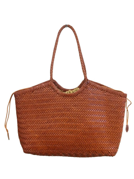 Camel Hand-Braided Shoulder Bag
