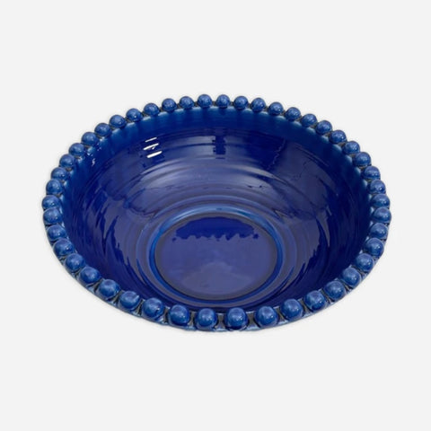 Vibrant Blue Pearl Bowl Medium