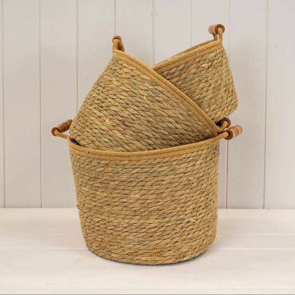 Large Natural Rope & Grass Storage Basket