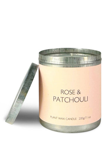 Rose and Patchouli Tin Candle by Heaven Scent