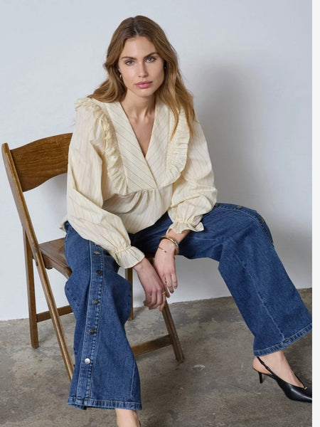 Soft Yellow Smock Blouse by Co Couture